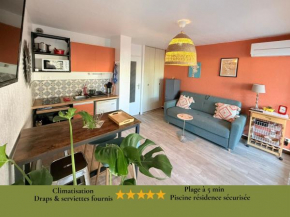 COSY APPART LE COUCHANT 4 Pers - CLIM, BALCON,PISCINE,PLAGE 5 MIN, LA GRANDE MOTTE